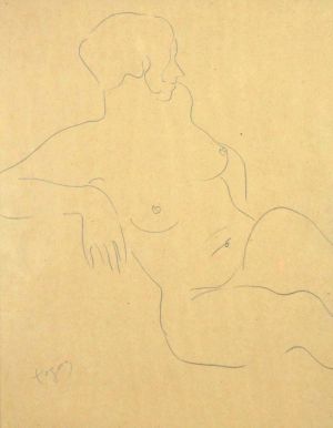'Nu assegut', el sensual dibuix que Togores va realitzar durant la seva etapa parisenca amb llapis sobre paper que es pot veure a la galeria.