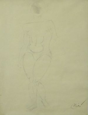 El dibuix de Joan Miró que es pot veure a l'exposició.