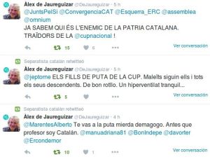 Imagen de los tweets del profesor De Jaureguizar
