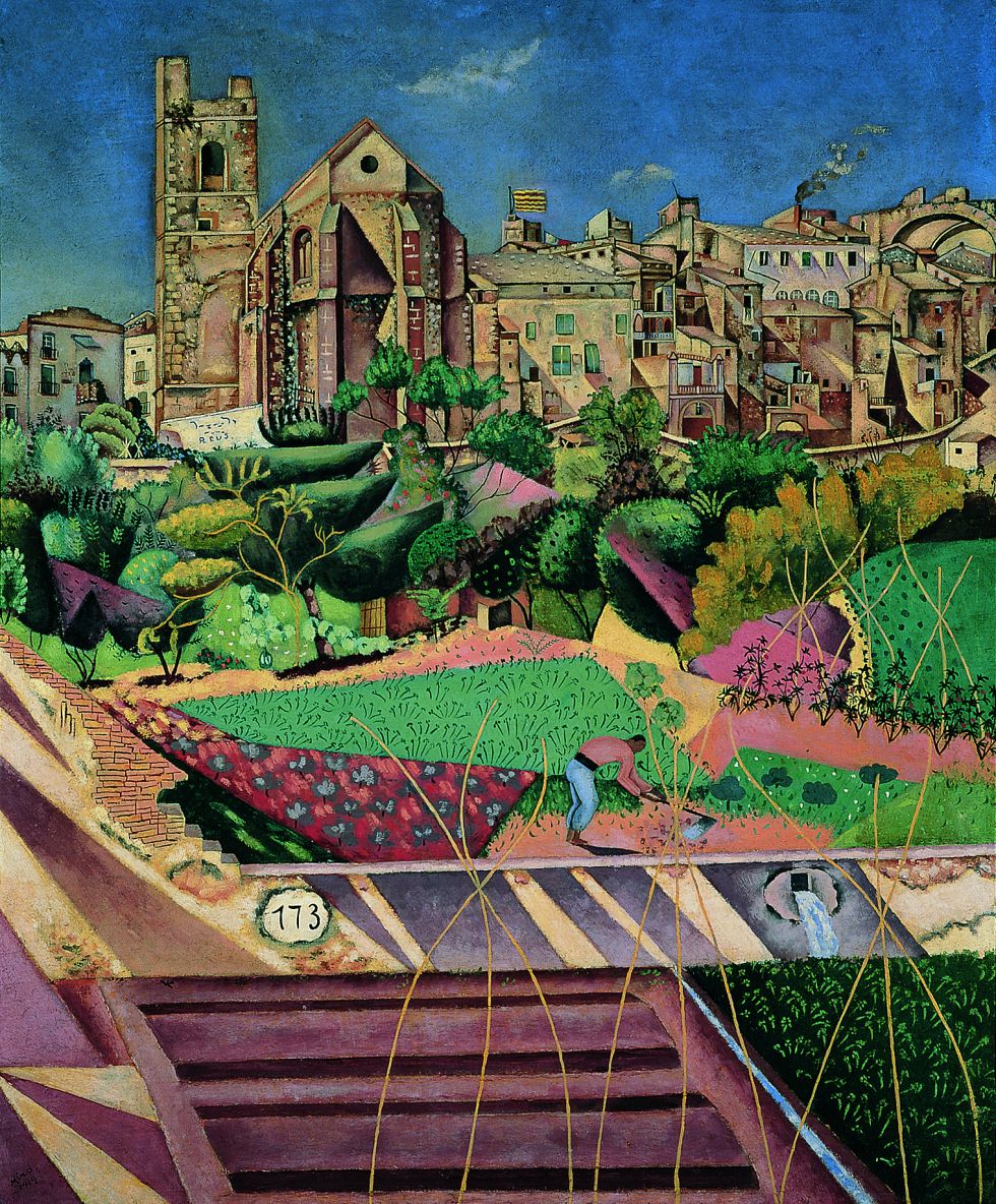 'Mont-roig, la iglesia y el pueblo', pintada por Miró en (1919).