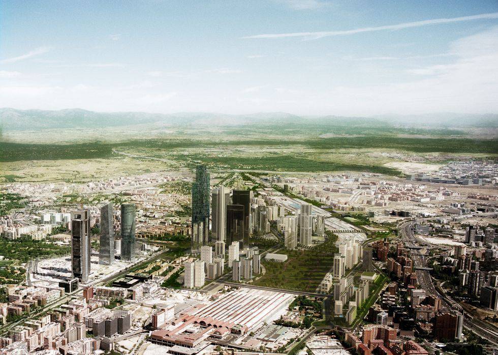 Proyección sobre cómo sería la nueva Operación Chamartín ya desarrollada.