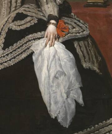 Detall del mocador del quadre de Velázquez que es conserva al Prado.
