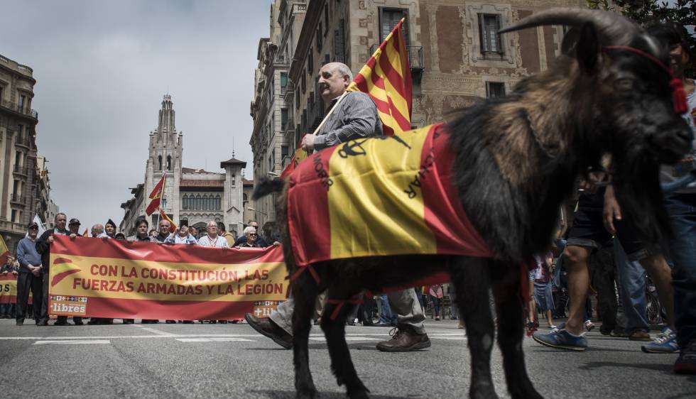 Manifestación de legionarios, hoy en Barcelona. Manifestación de legionarios, hoy en Barcelona.