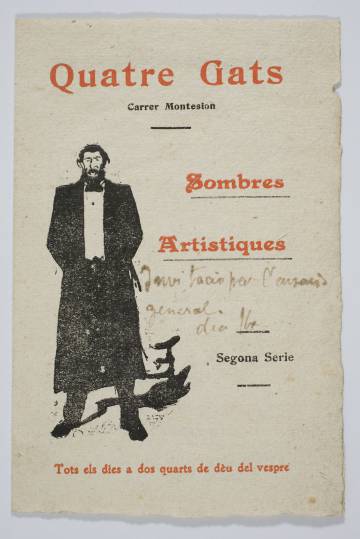 Invitación a una sessió d'ombres xineses en Els Quatre Gats.