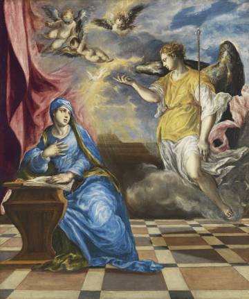 La Anunciación d'El Greco pertanyent a la col·lecció Thyssen.