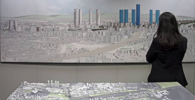 Maqueta del proyecto Castellana Norte de Madrid.