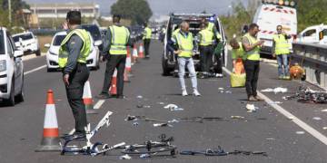 Atropello de un grupo de ciclistas en Oliva hace pocos días.