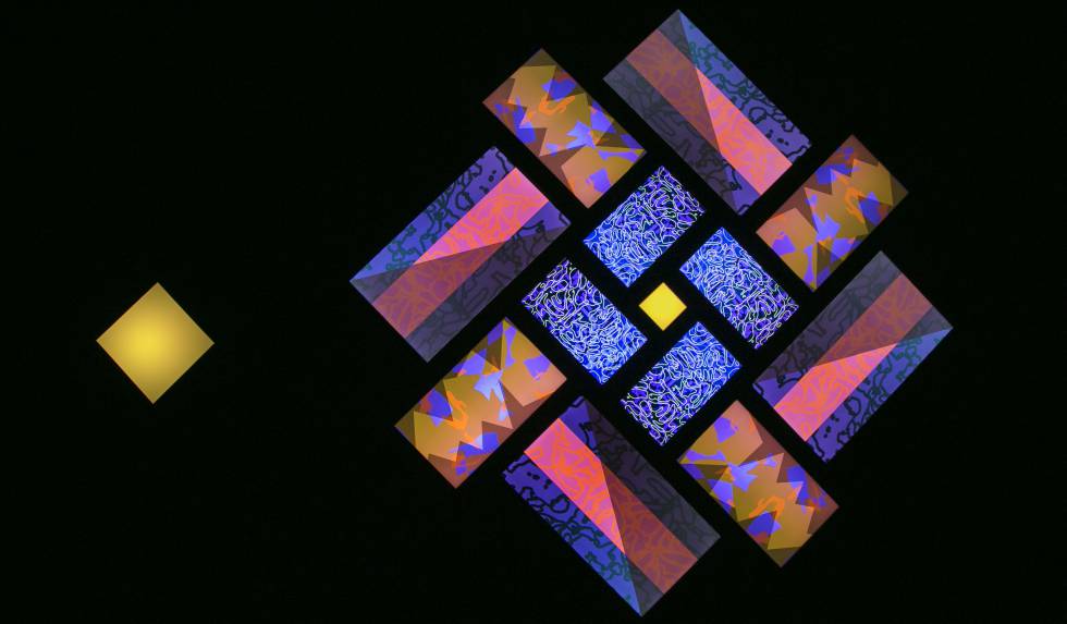 Un momento de los 77 millones posibles de la obra '77 Million Paintings', de Brian Eno.