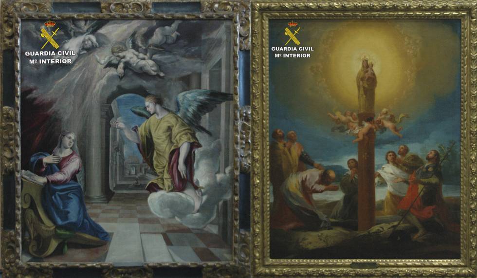 'La Anunciación' de El Greco y 'La aparición de la Virgen del Pilar', de Goya, las dos obras entregadas en depósito al MNAC.