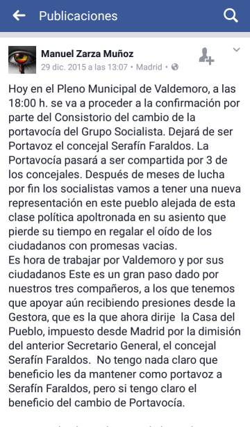 El PSOE arrebata a Ciudadanos la alcaldía de Valdemoro