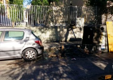 Un joven, detenido por quemar contenedores en Villaverde