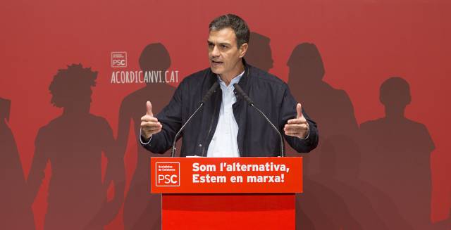Pedro Sánchez, aquest dissabte a Badalona.