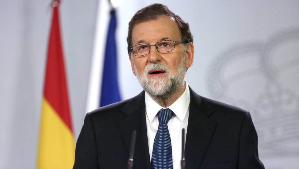 Mariano Rajoy, durante su declaración institucional del domingo.