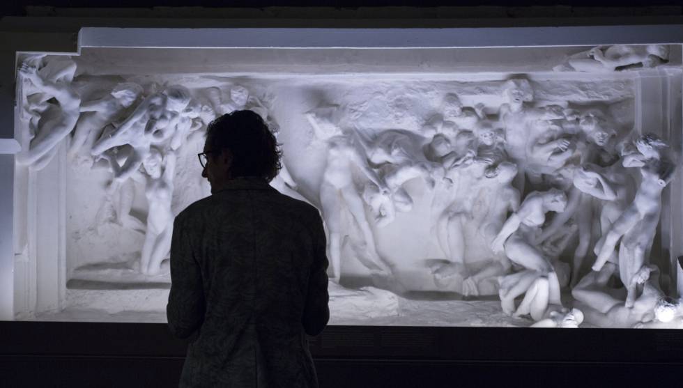 Part de la llinda de 'La porta de l'infern', de Rodin.
