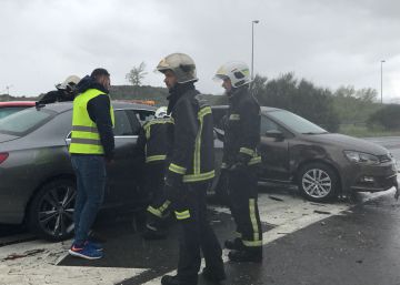 Una granizada provoca una colisión múltiple en la carretera de Colmenar