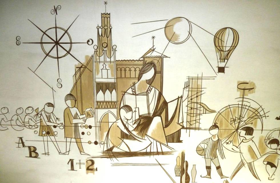 Pintura mural Escola Bressol Pere Calafell, de autor desconocido
