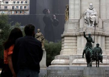 Patrimonio prohíbe girar el conjunto de Cervantes en plaza de España