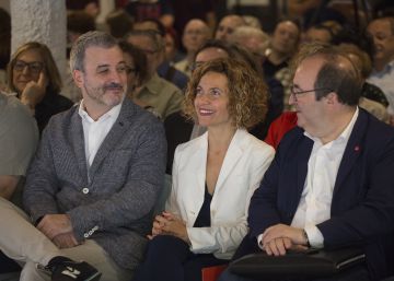 Meritxell Batet, entre Jaume Collboni y Miquel Iceta