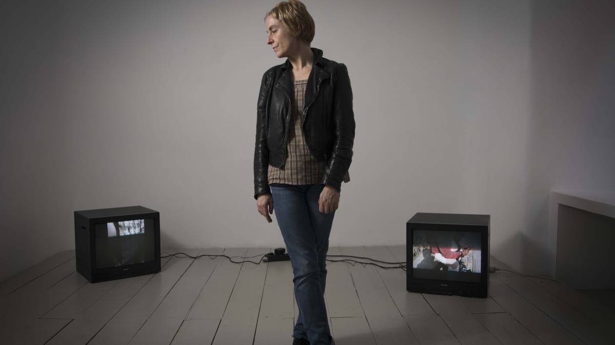 La artista María Sánchez en la Galería Alegría de Madrid.