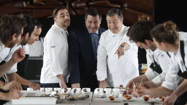 Jordi, Josep y Joan Roca en un acto en Madrid.