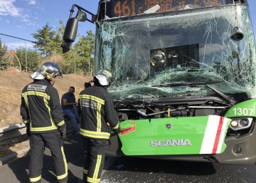 Ocho heridos leves en un accidente en la A-42, a la altura de Getafe