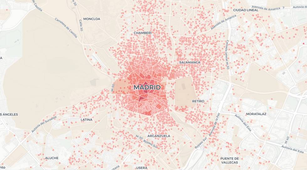 La zona cero del alquiler turístico de Madrid