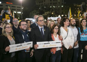 Miles de personas se concentran en Cataluña en apoyo de ‘los Jordis’