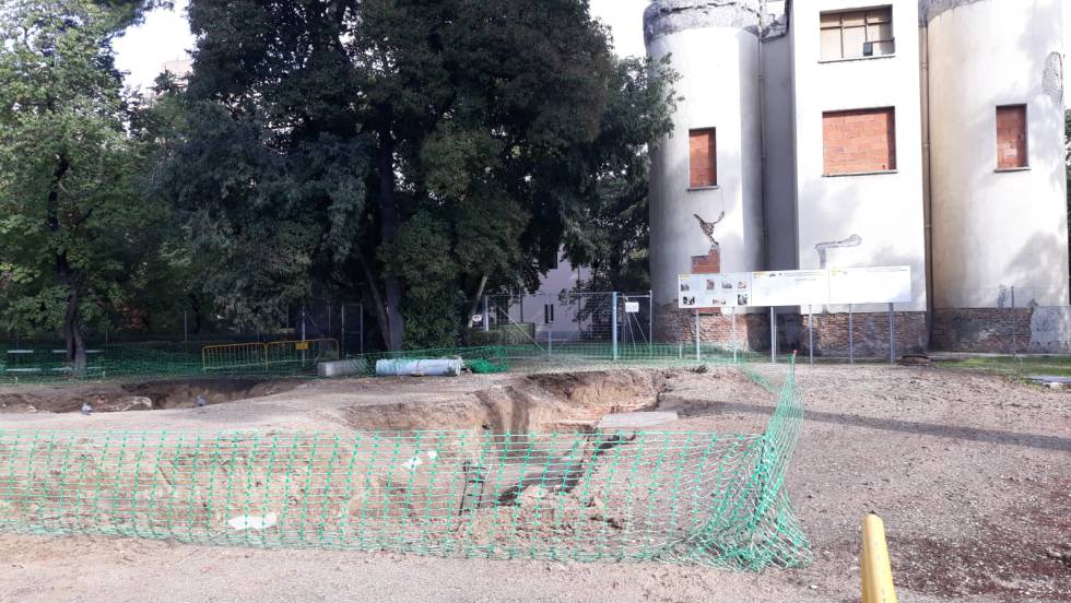Descubiertos en el Retiro restos de una potente cimentación subterránea