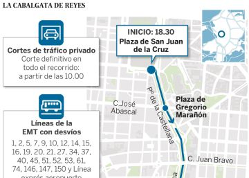 Cortes de tráfico y refuerzos en el metro para la Cabalgata de Reyes