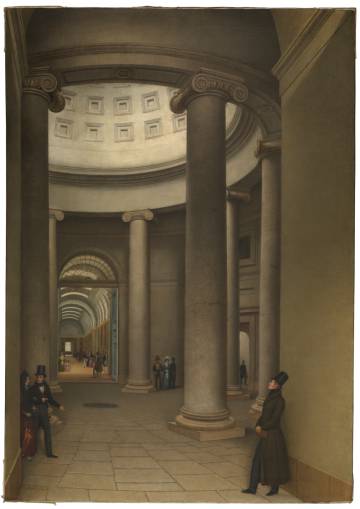 Interior de la rotonda del Museo del Prado, pintado por Pedro Kuntz y Valentini en 1833.
