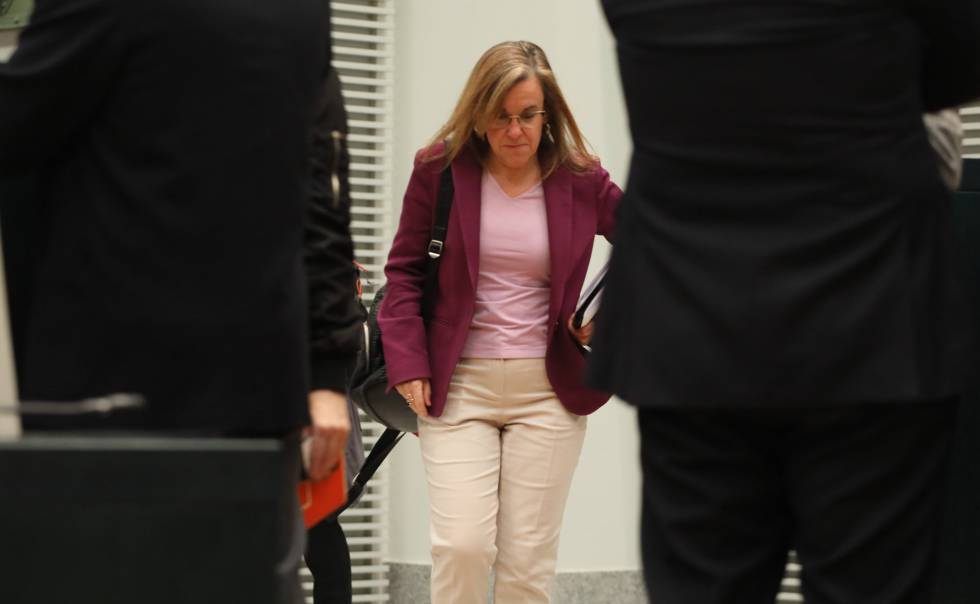 Purificación Causapié (PSOE) en el Pleno del Ayuntamiento de Madrid.