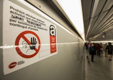 El Metro señaliza los pasillos contaminados de amianto