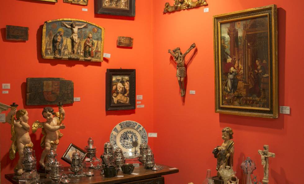 La 'Anunciación de la Virgen' pintada por Joan de Borgunya que está a la venta en la Feria FAMA.