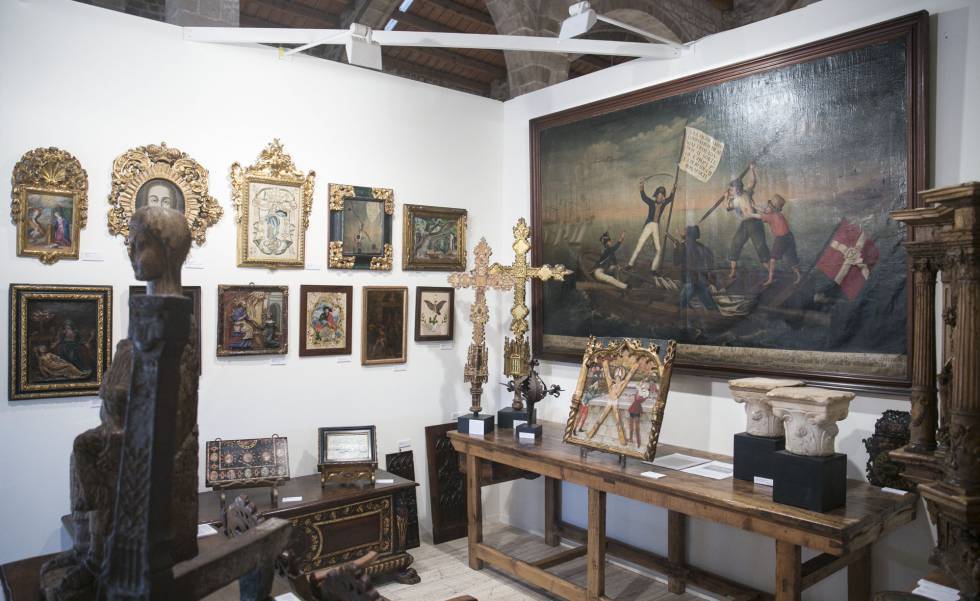 La escena de batalla naval de 1808 a la venta en Palau Antiguitats de FAMA.