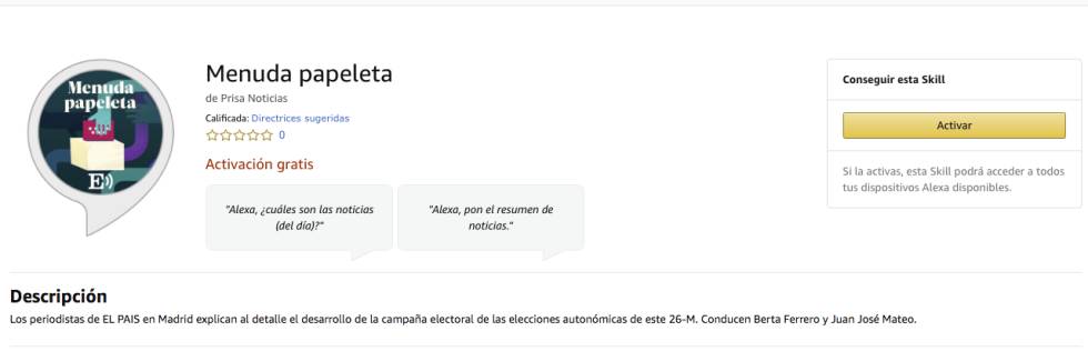 Menuda Papeleta Alexa Skill