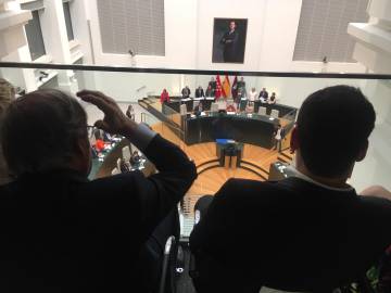 Ángel Gabilondo e Ignacio Aguado, en el palco.