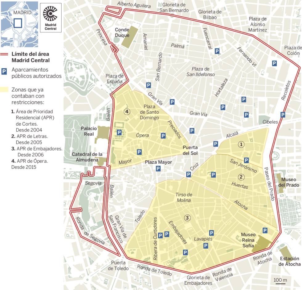 Plano de Madrid Central.