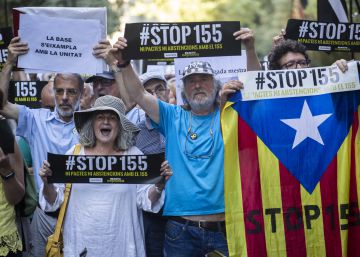 Manifestación de la ANC contra las formaciones independentistas por los pactos municipales