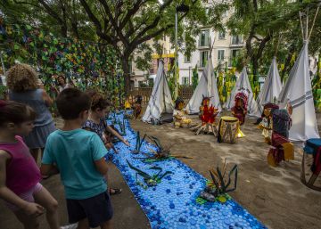 Dos identificats per danyar decorats de la plaça del Nord de Gràcia