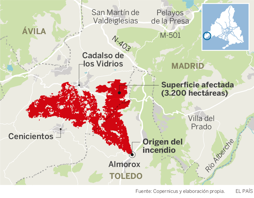 El retraso en las primeras órdenes agravó el mayor incendio forestal del siglo en Madrid