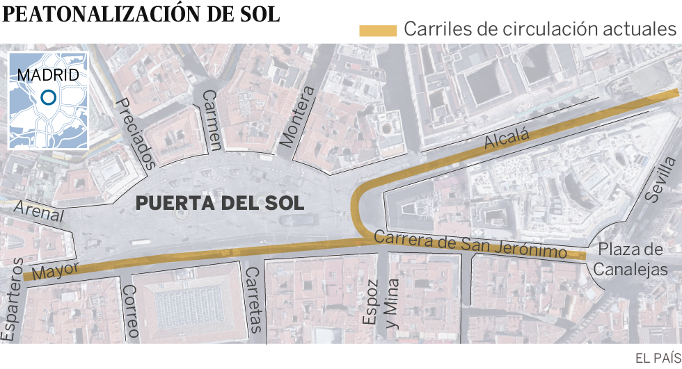Almeida anuncia que peatonalizará al completo la zona de Puerta del Sol