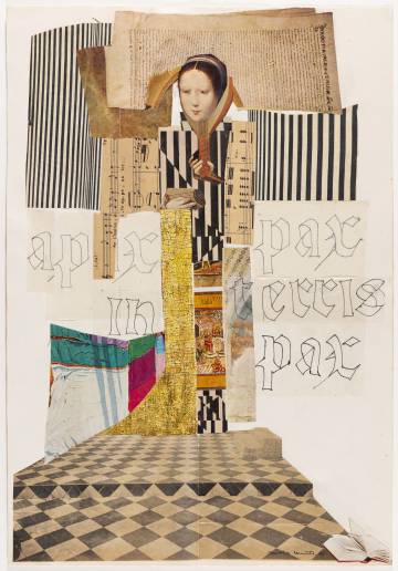 'Sense títol', una de les obres en paper, a còpia de 'collages' d'Aurèlia Muñoz.