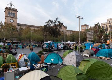 Cerca del 70% de las tiendas de la acampada de Barcelona están vacías