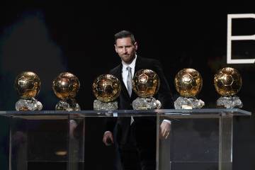 Messi amb les seves sis Pilotes d'Or.