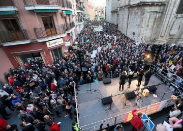 Miles de personas protestan contra la ley valenciana del plurilingüismo