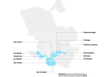 Las parejas jóvenes solo pueden alquilar un piso asequible en 13 de los 128 barrios de Madrid