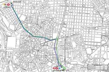 Trazado de la 'línea cero' que comunica Moncloa con Atocha.