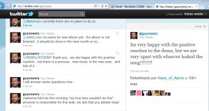 'Twitter' del representante de Madonna. 'Twitter' del representante de Madonna.