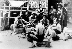 Mika Feldman, durante la Guerra Civil.