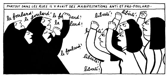 Una viñeta de 'Persepolis'. Una viñeta de 'Persepolis'.